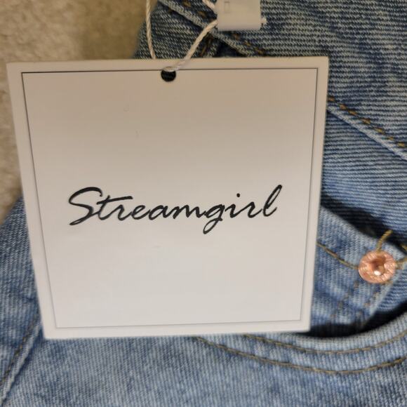 NWT W.Studio Streamgirl M Denim Pencil Straight Maxi Skirt High Front Slit - Picture 8 of 10